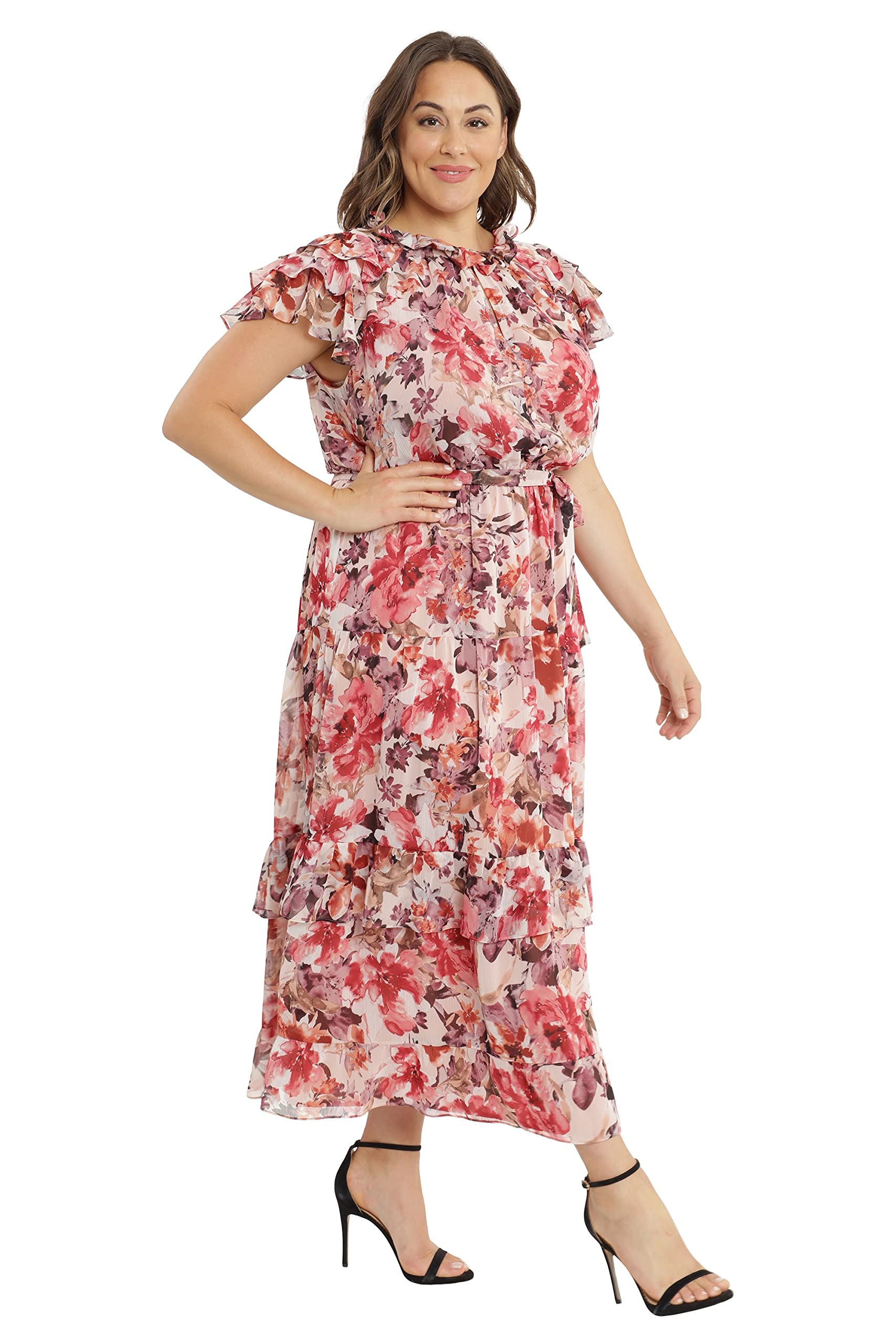 Maggy London Women's Ruffle Maxi Dress for Party & Wedding