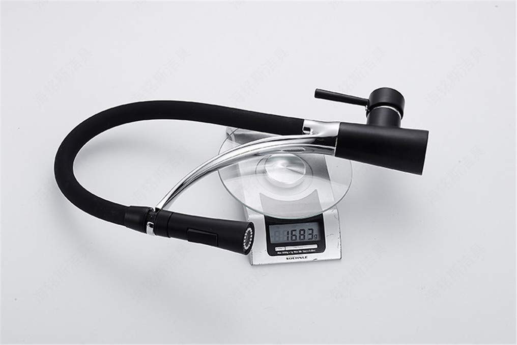 360 Degree Rotating Universal Kitchen Faucet with Single Lever Deck Mount - Matte Black Spray Paint, Aerator - Perfect for Modern Kitchens, Dishwashing & Food Prep
