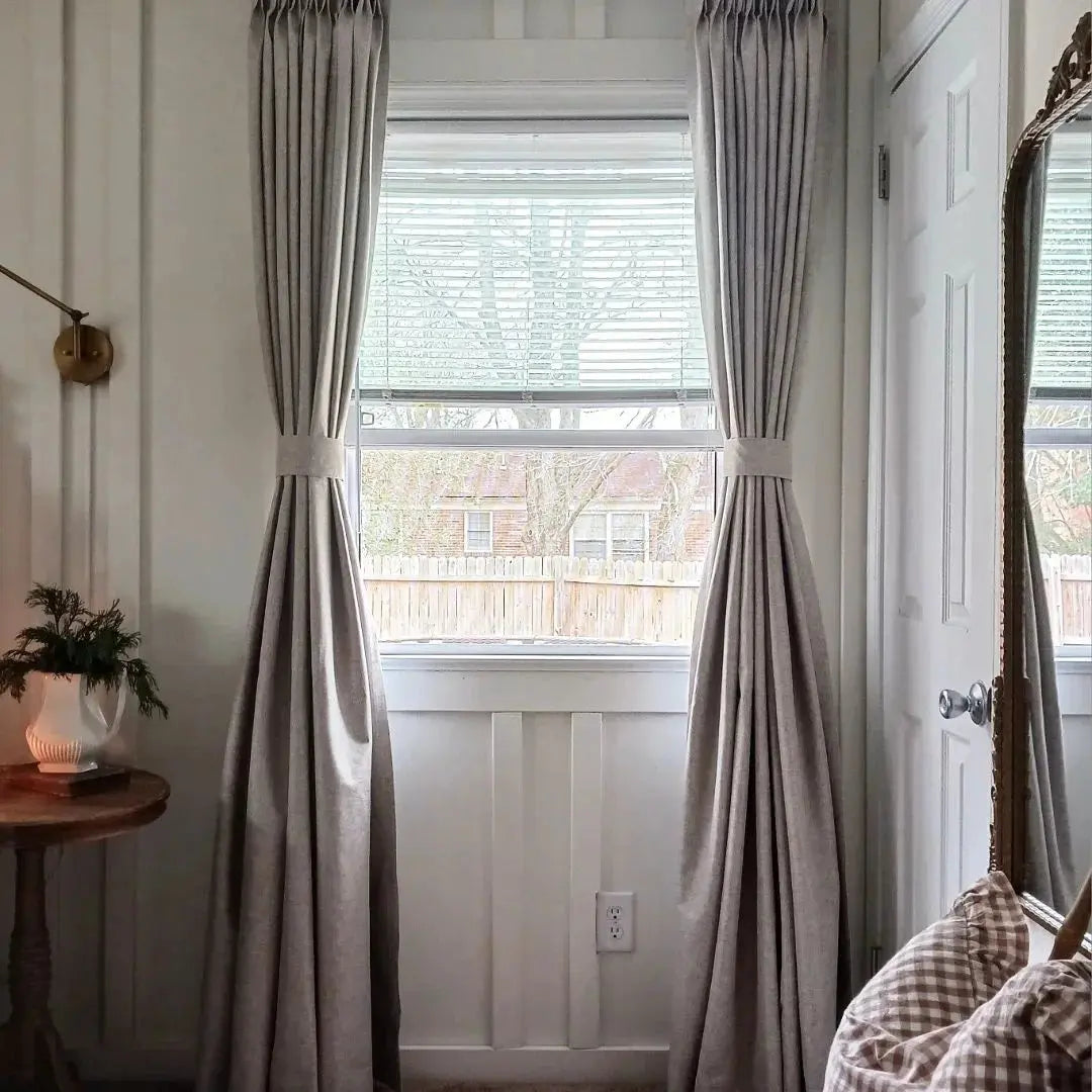 Mayra Faux Linen Blackout Curtains - Thermal Insulated Pleated Drapes for Living Room & Bedroom, Noise Reducing Window Treatments for Home Decor