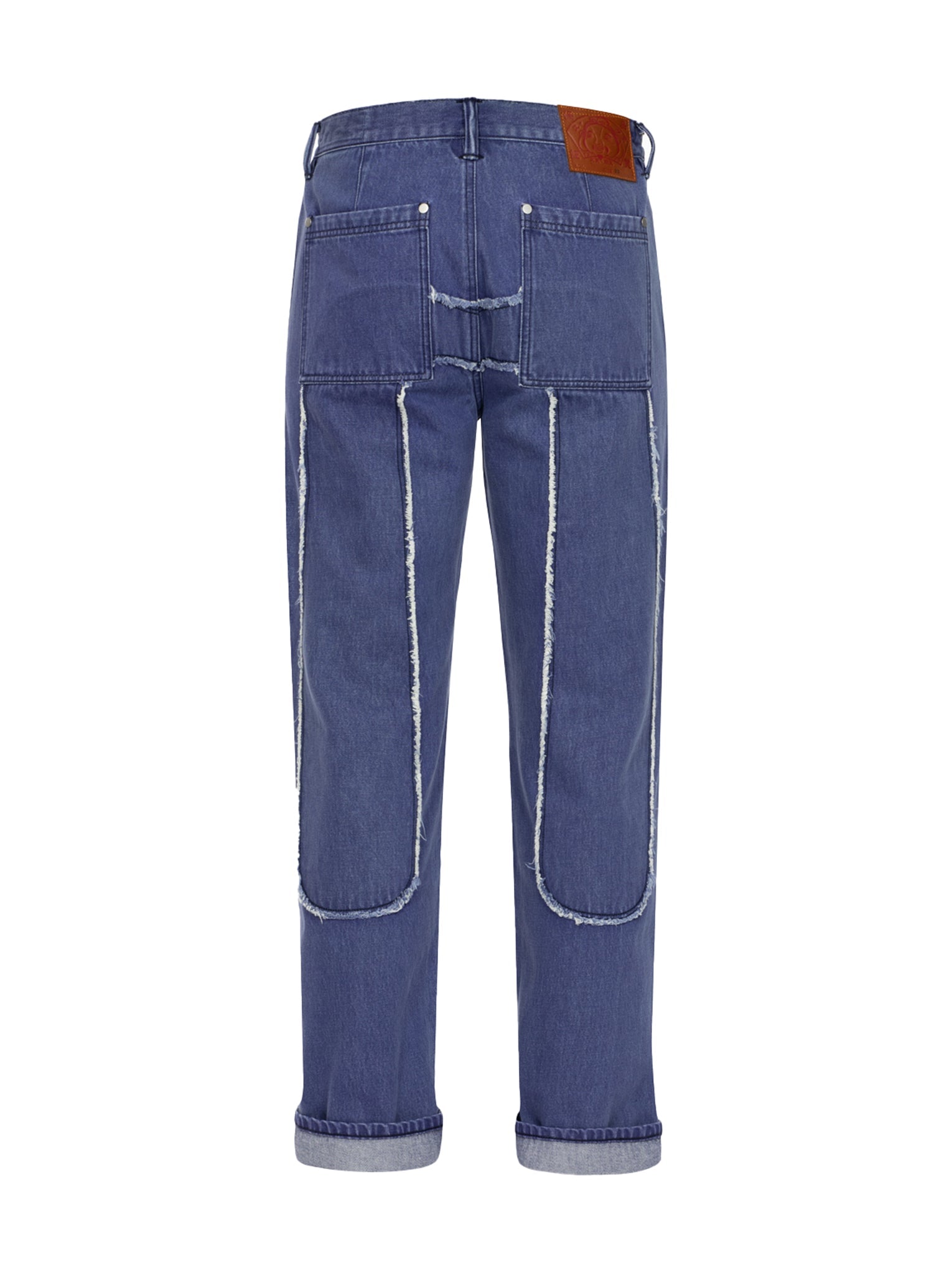 Daicock Fringed Edge Baggy Fit Work Jeans for Men - Durable & Comfortable Denim Pants for Construction, Warehouse & Outdoor Jobs