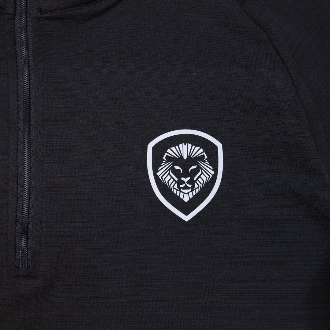 Lion Shield Future Looks Bright Black Performance 1/4 Zip Pullover - Lightweight Athletic Quarter Zip Shirt for Running, Golf & Outdoor Activities