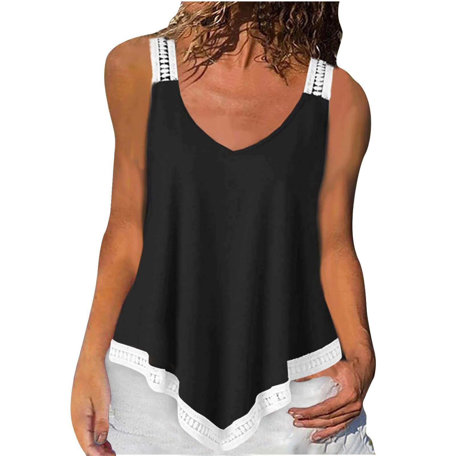 Trendy Women's Summer Sleeveless V-Neck Tank Top - Sexy Loose Fit Casual Tunic Blouse for Going Out | Perfect for Beach, Party & Daily Wear