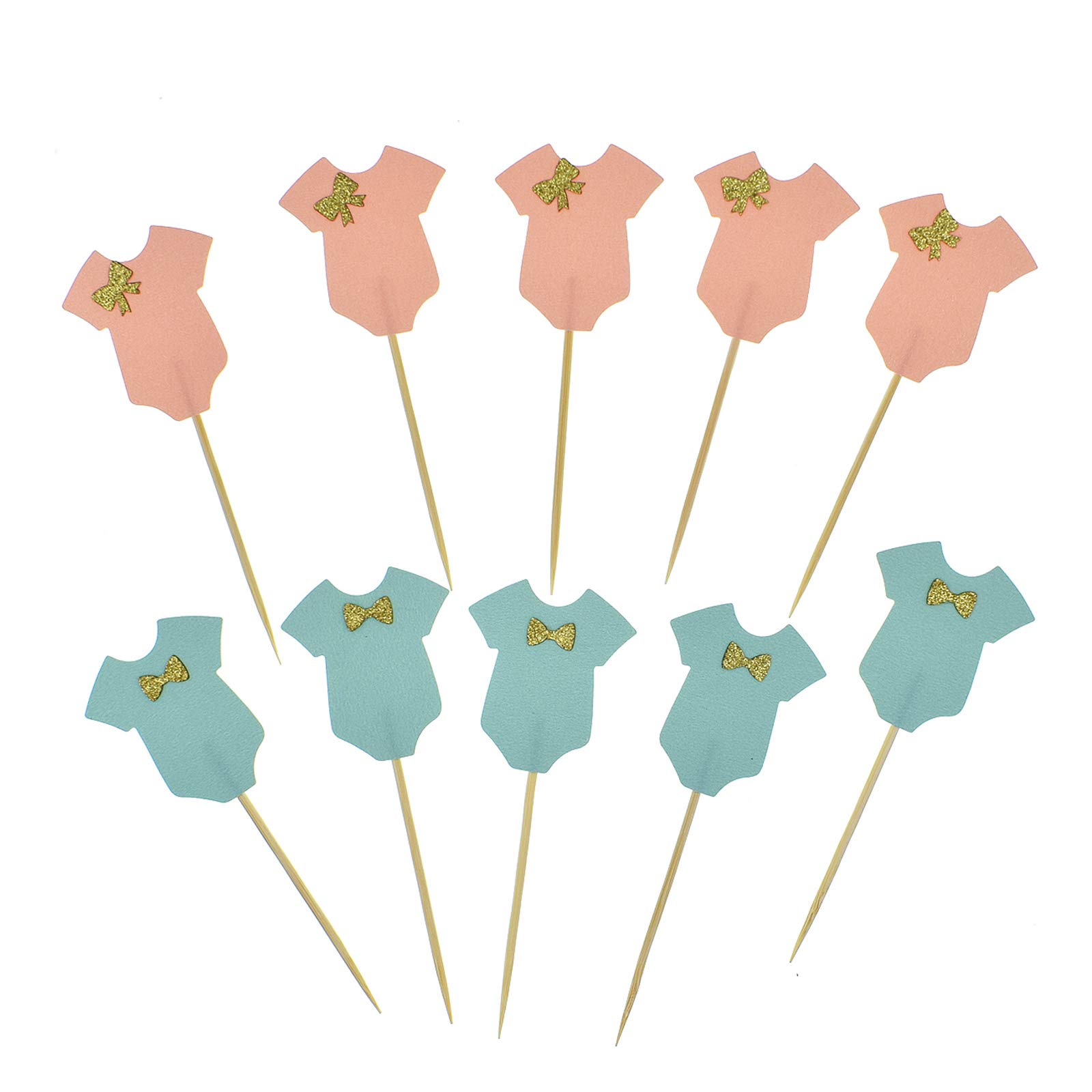 40 Pack Baby Jumpsuit Cake Toppers - Adorable Baby Shower Cupcake Decorations for Boy Birthday Parties, Gender Reveal & Newborn Celebrations - Perfect for DIY Desserts, Baby Showers and 1st Birthday Cakes