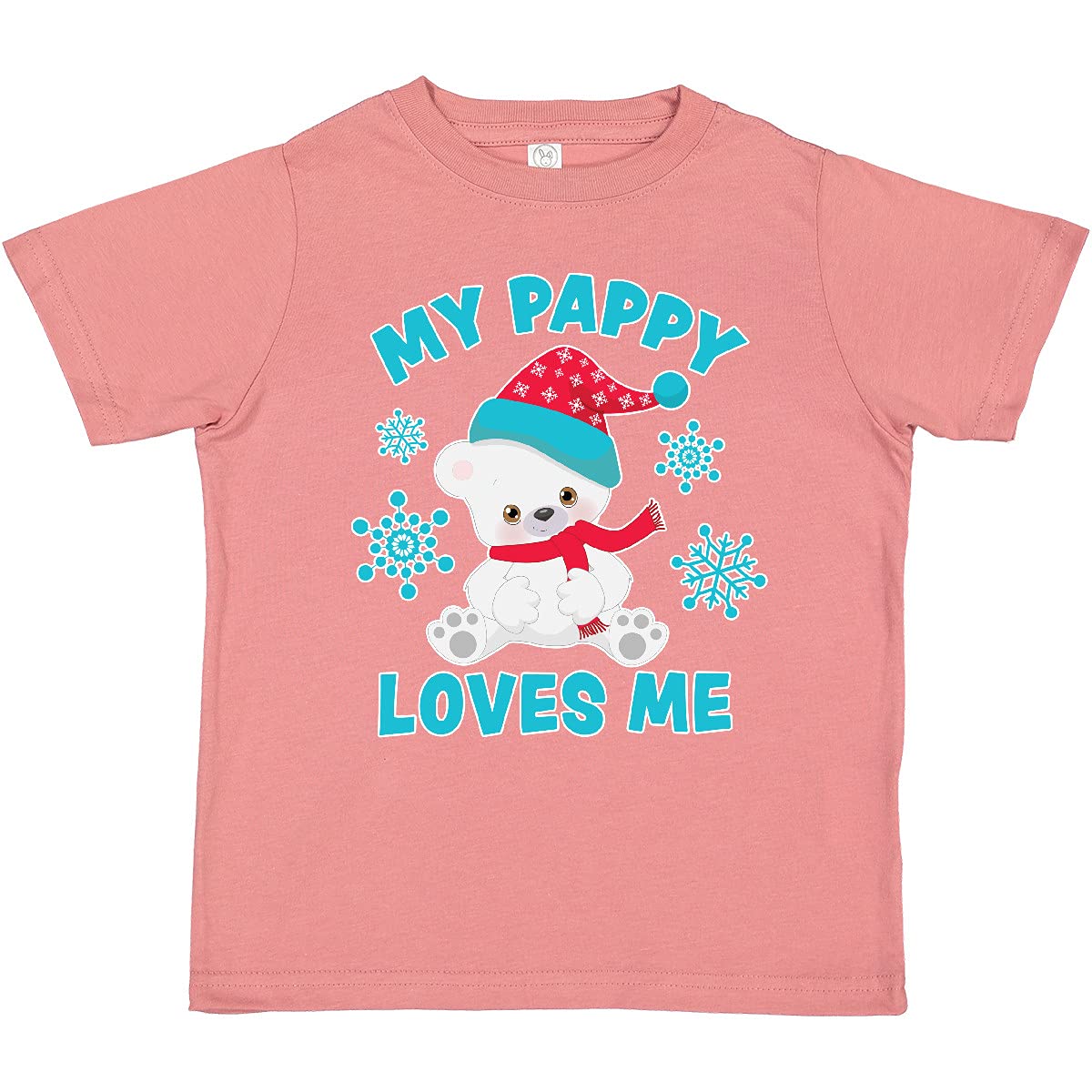 Polar Bear 'My Pappy Loves Me' Santa Hat Toddler T-Shirt - Cute Christmas Outfit for Kids & Family Photos