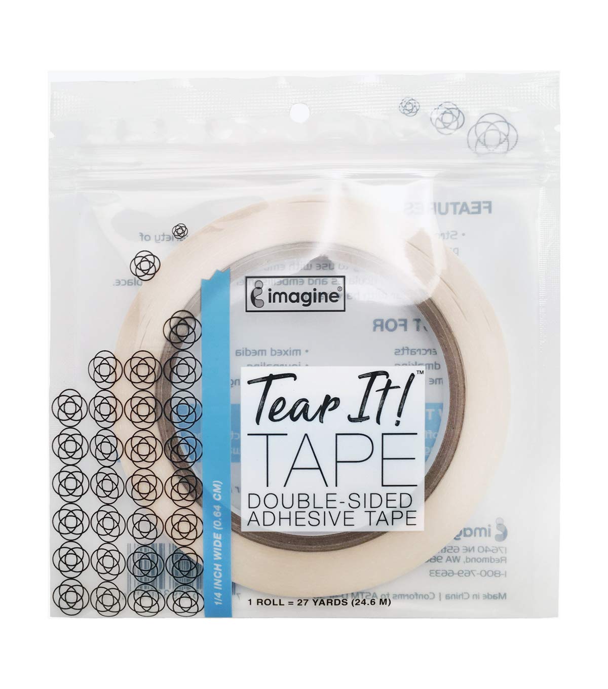 Imagine's Tear It! Double Sided Crafter's Tape - Strong Adhesive for Scrapbooking, Card Making & DIY Projects - Perfect for Paper Crafts, Photo Albums & Home Decor