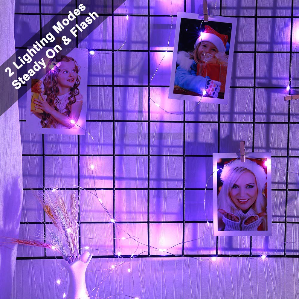 Brizled 2 Pack 60 LED Purple Halloween Fairy Lights + 100 LED 5MM Purple String Lights - Indoor Halloween Decorations for Party, Home, Yard & Outdoor Decor