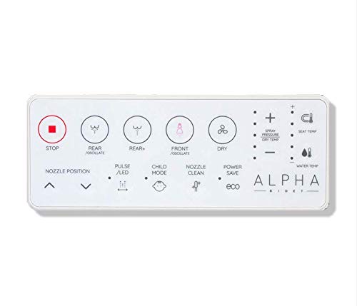 ALPHA BIDET GXR Wave Bidet Toilet Seat - Round White | Powerful Spray & Remote Control | Stainless Steel Nozzle | Slim Design | LED Nightlight | Warm Air Dryer | Oscillation & Pulse Functions | Perfect for Modern Bathrooms & Elderly Comfort