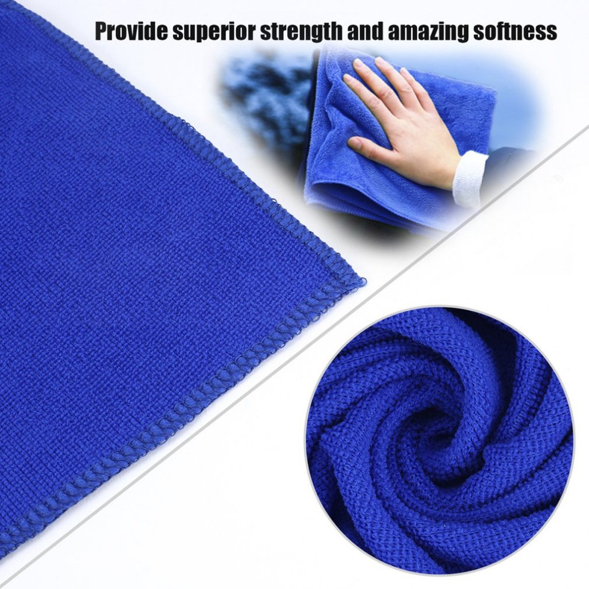 NIKAVI 4-Pack Lint-Free Microfiber Cleaning Cloths - 70x30cm Dark Blue for Car, Kitchen & Dish Cleaning | Ultra-Absorbent Reusable Towels for Home, Office & Auto Detailing