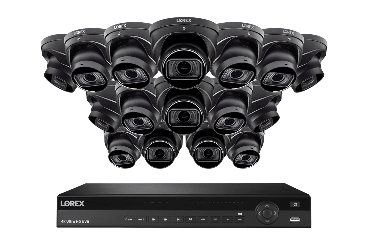 Lorex 4K 16-Channel Wired NVR Security System with 4TB HDD & 3 Smart IP Dome Cameras - Night Vision, Two-Way Audio, Motorized Varifocal Lens for Home/Office Surveillance (Indoor/Outdoor Use)