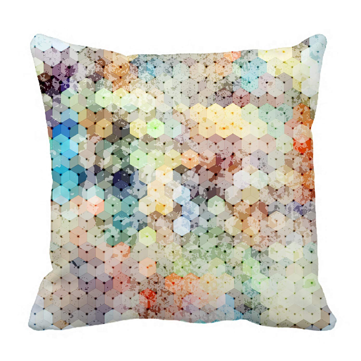 ECZJNT Geometric Cube Pillow Cover 16x16 Inch - Modern Decorative Throw Pillow Case for Sofa, Bed & Home Decor