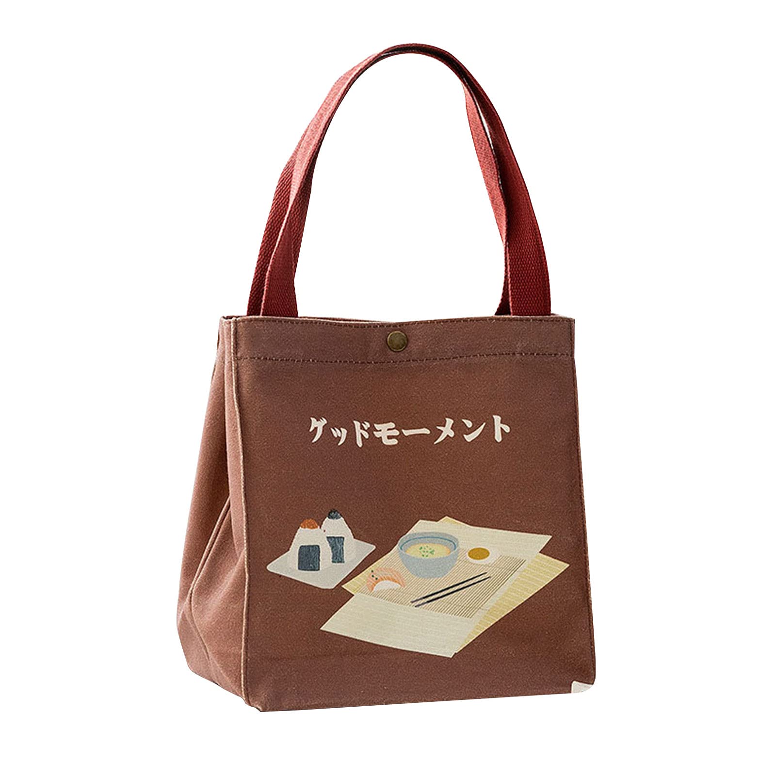 YJYdada Insulated Lunch Bag - Large Canvas Lunch Box for Men & Women, Waterproof & Portable, Perfect for Work, School, Picnic & Outdoor Activities (Red)