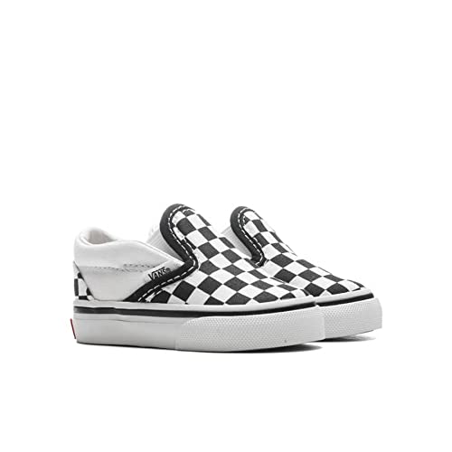 Vans Toddler's Classic Slip-On Checkerboard Sneakers - Black & White - Size 8 Toddler - Comfortable Casual Shoes for Boys & Girls - Perfect for Playdates, Preschool & Everyday Wear