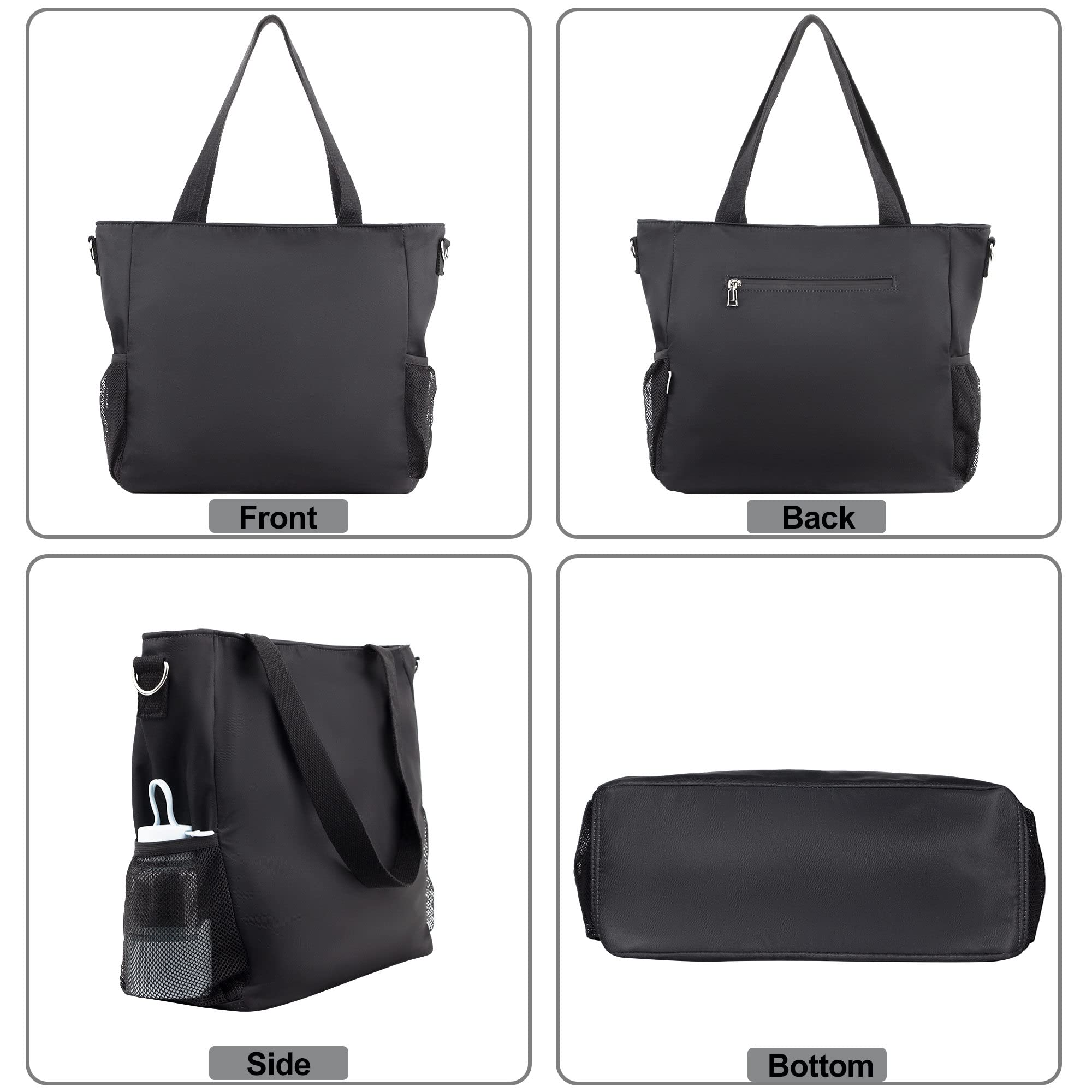 Large Waterproof Beach Tote Bag for Women - Zippered Shoulder Diaper & Gym Travel Bag | Perfect for Pool, Beach, Shopping & Workout Essentials