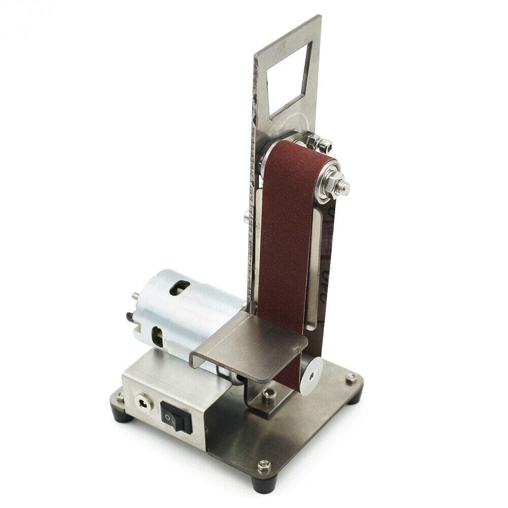 300W Mini Electric Belt Sander - Compact DIY Grinding & Polishing Machine for Metal/Wood | Desktop Multifunctional Grinder for Home Workshop, Jewelry Making & Craft Projects