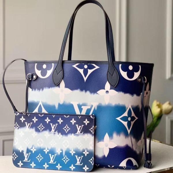 Louis Vuitton Escale Neverfull MM Blue Tote Bag - Stylish & Spacious for Work, Travel & Shopping