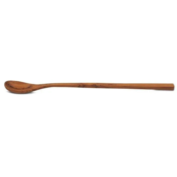 Premium 8 Inch Teak Wood Spoons Set of 4 - Handcrafted Long Cooking Utensils for Serving, Stirring & Measuring - Perfect for Kitchen, Dining, Camping & Picnics