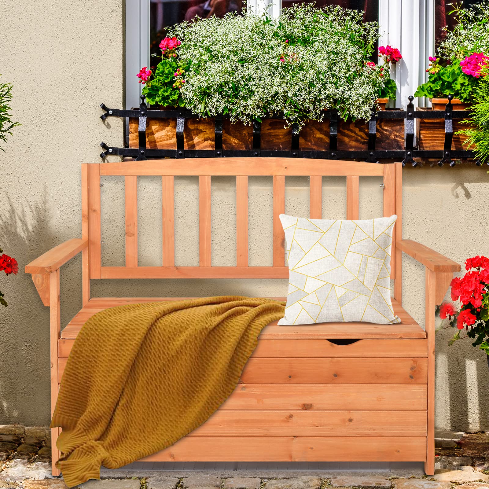 Waterproof Outdoor Storage Bench with Seat - 44