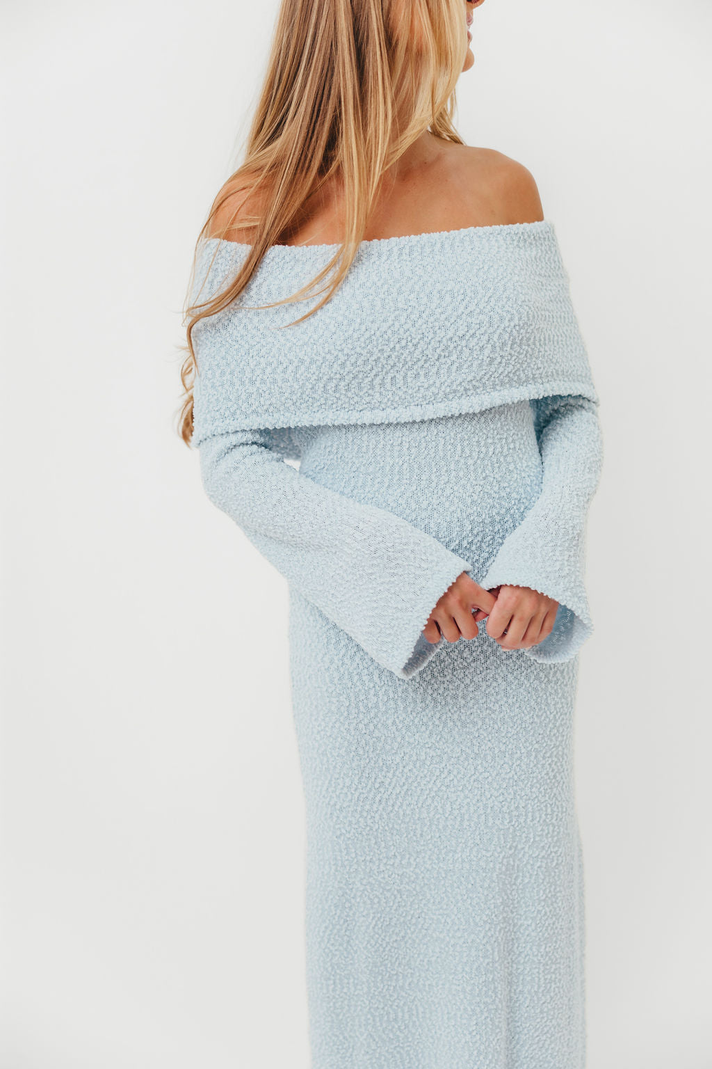Nora Knit Maxi Dress in Dusty Blue - Bump Friendly Maternity Dress for Women | Comfortable Stretchy Long Dress for Pregnancy, Nursing & Everyday Wear
