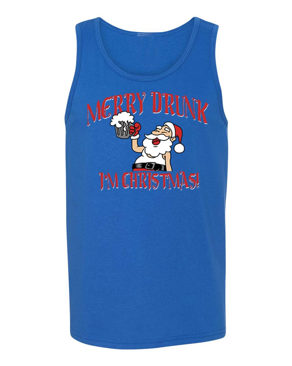 Funny Drunk Santa Claus Graphic Men's Tank Top - Cool Christmas Party Shirt for Holiday Gatherings & Festive Outfits