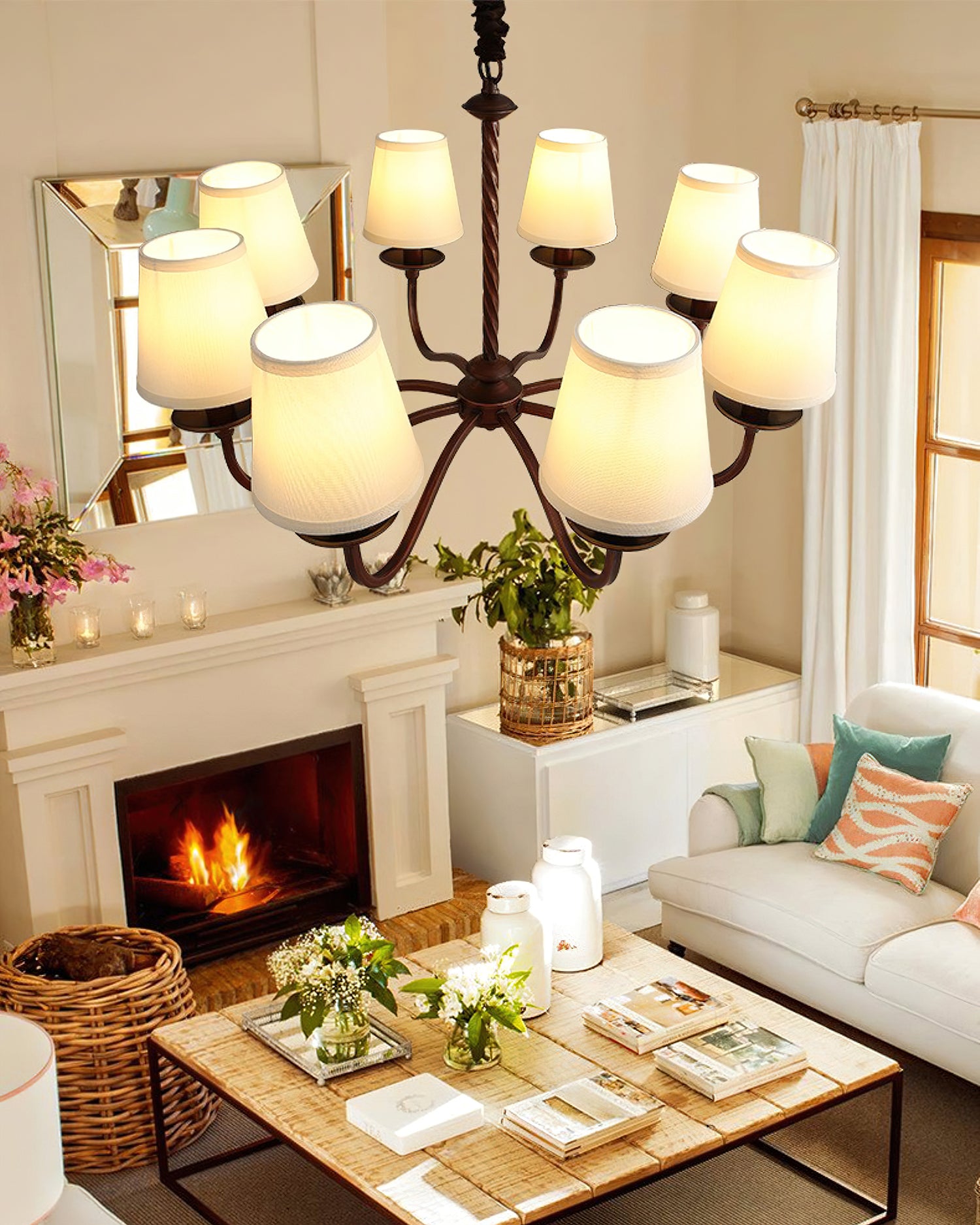 Emmons Modern Crystal Chandelier - Elegant Ceiling Light Fixture for Dining Room, Bedroom, or Living Room Decor