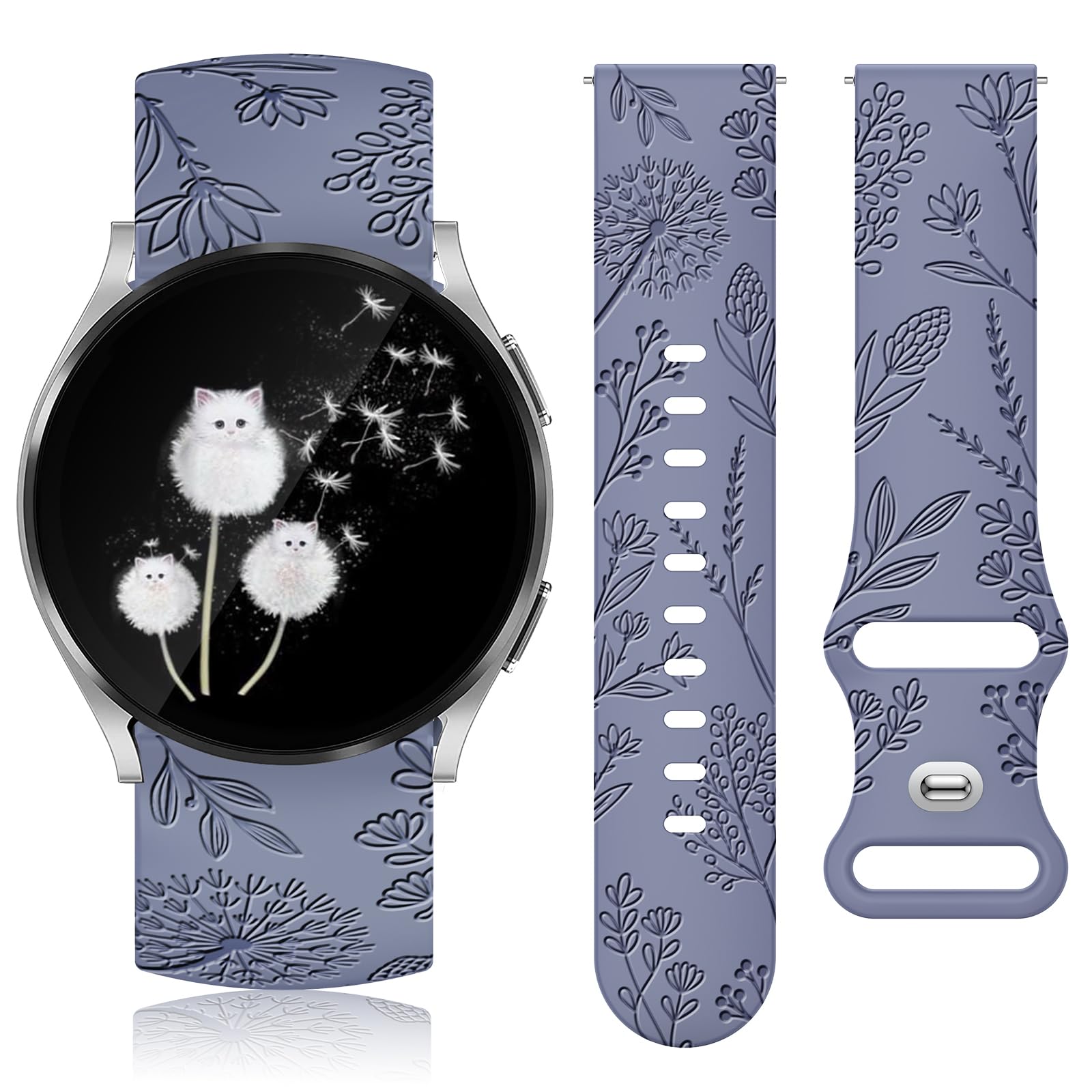Floral Silicone Band for Samsung Galaxy Watch 7/6/5/4 - Gym & Daily Wear