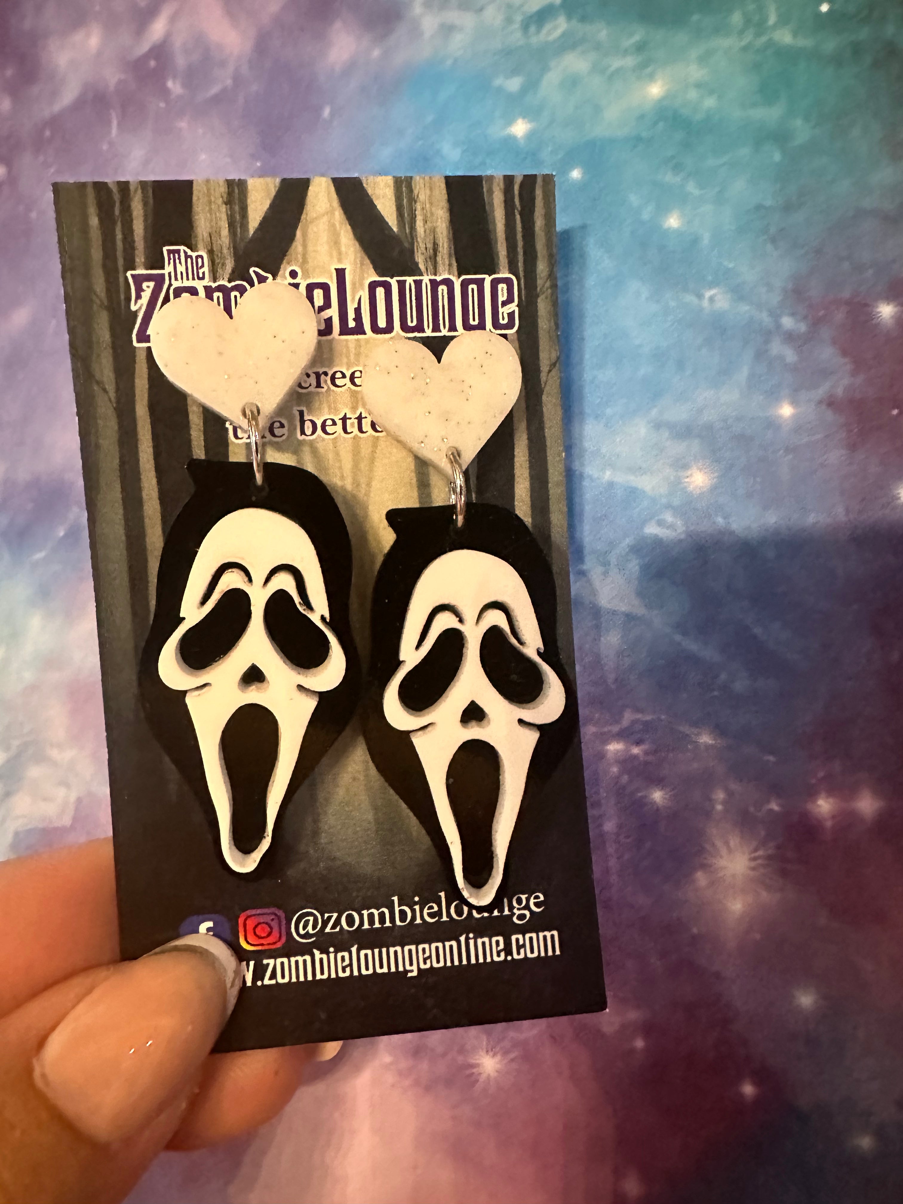 Spooky Ghost Mask Earrings for Women - Halloween Costume Accessories & Gothic Jewelry - Perfect for Cosplay, Parties, and Dark Aesthetic Outfits