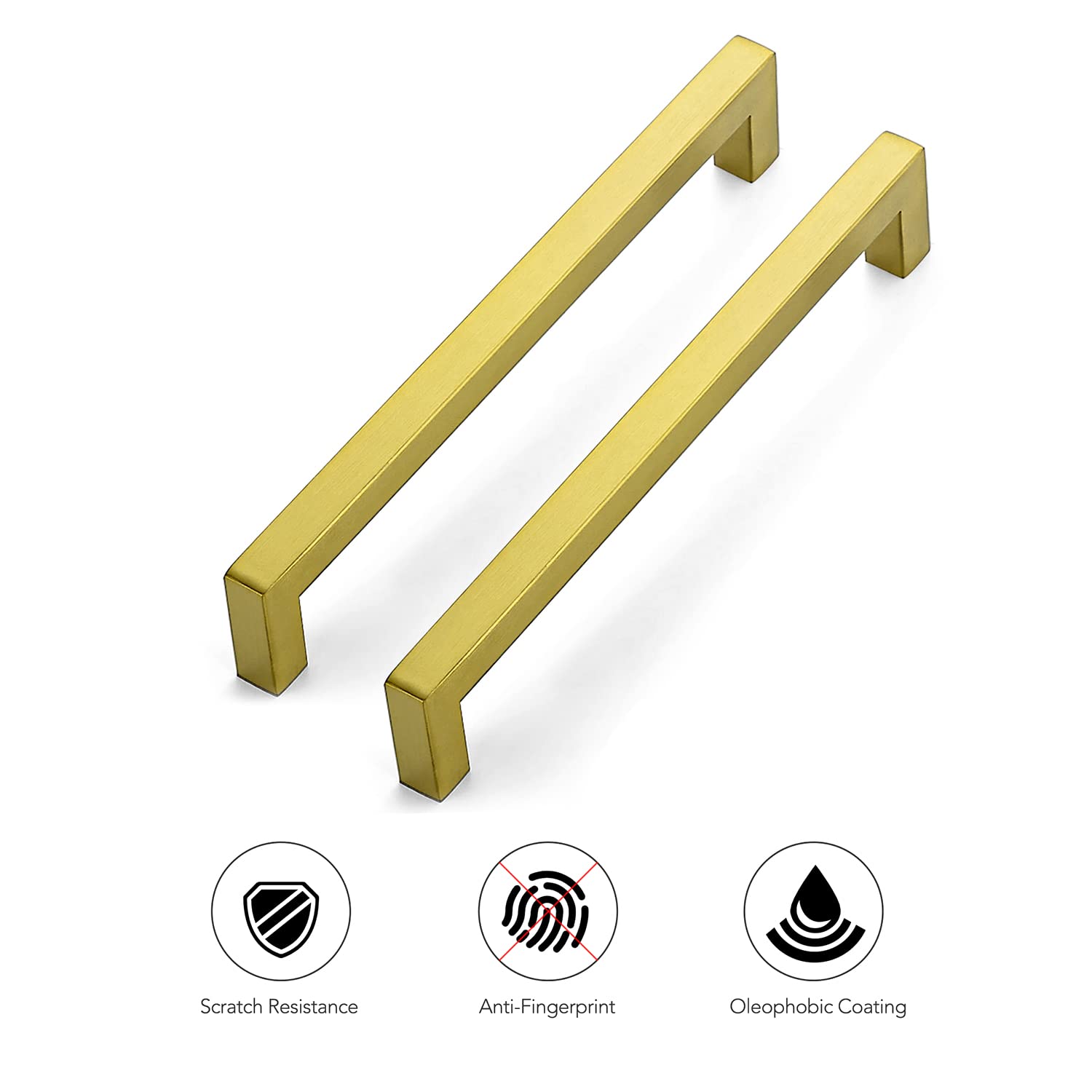 Brushed Brass Cabinet Handles 30 Pack - Kitchen & Drawer Pulls for Home Decor
