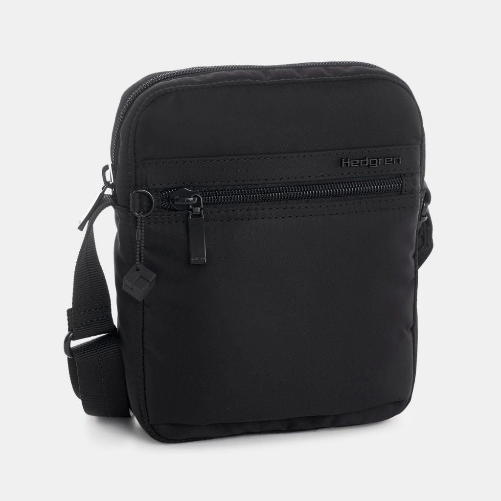 Hedgren Rush Compact Crossover RFID Anti-Theft Bag - Stylish Black Crossbody Purse for Travel, Work & Everyday Use