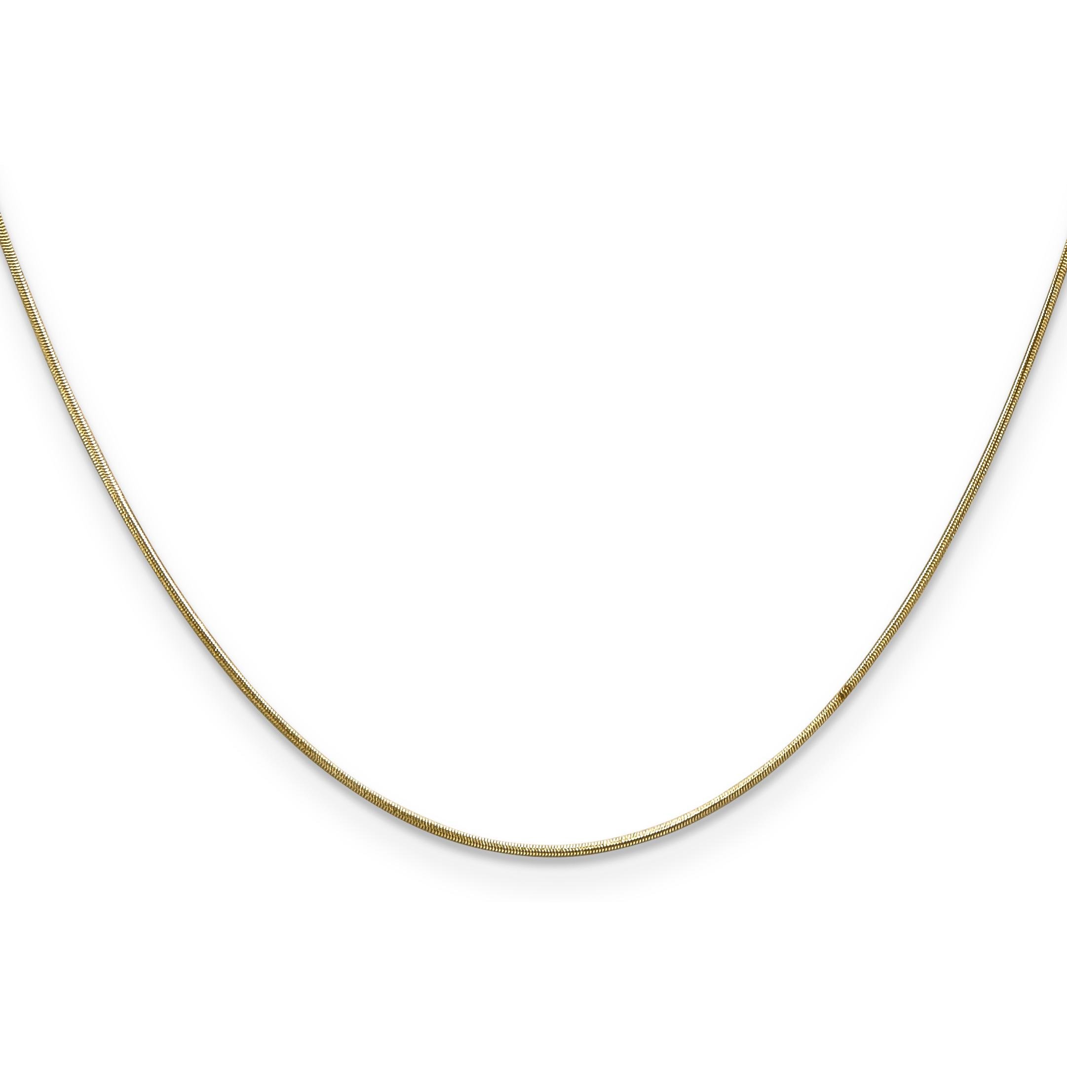 FindingKing 14K Gold .8mm Round Snake Chain Necklace 16 Inch - Elegant Dainty Jewelry for Women, Perfect Gift for Birthday, Anniversary & Valentine's Day