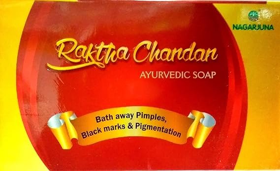 NAGARJUNA Raktha Chandan Ayurvedic Sandalwood Soap - 75g (Pack of 40) | Natural Skin Care for Glowing Complexion | Perfect for Daily Cleansing & Relaxation