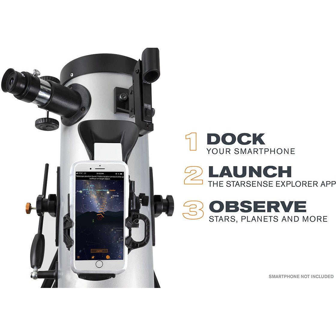 StarSense Explorer LT 114AZ Smartphone App-Enabled Newtonian Reflector Telescope - Perfect for Astronomy Beginners & Stargazing Enthusiasts - Ideal for Backyard Observation, Camping Trips & Night Sky Exploration