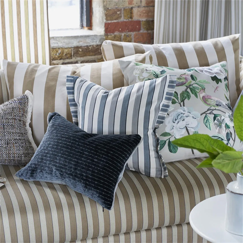 Christian Lacroix Burlington Stripe Charcoal Throw Pillow Cover - Luxury Home Decor Cushion for Sofa, Bed & Living Room