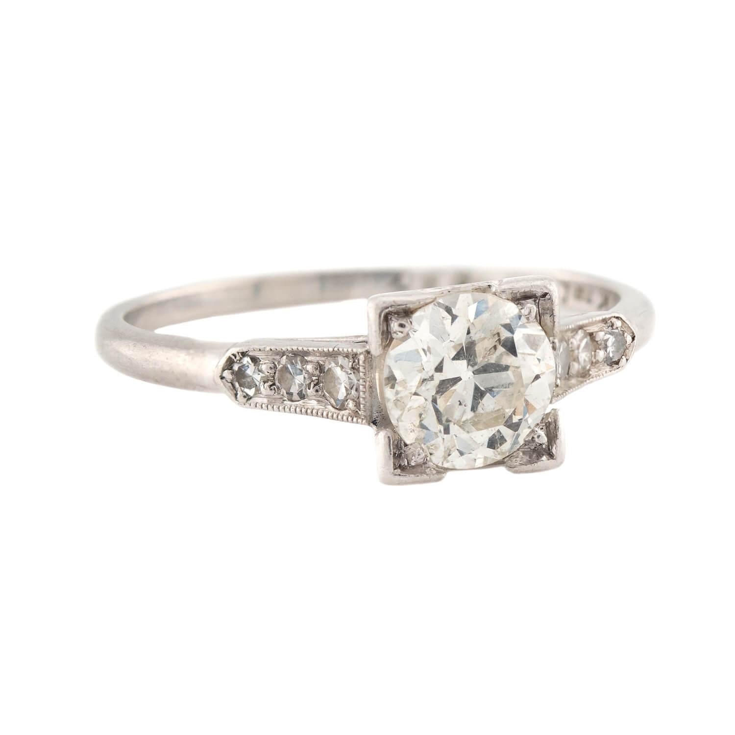Art Deco Platinum Diamond Engagement Ring 0.86ct - Vintage Inspired Wedding Band for Women, Perfect for Proposals, Anniversaries & Bridal Jewelry Gifts