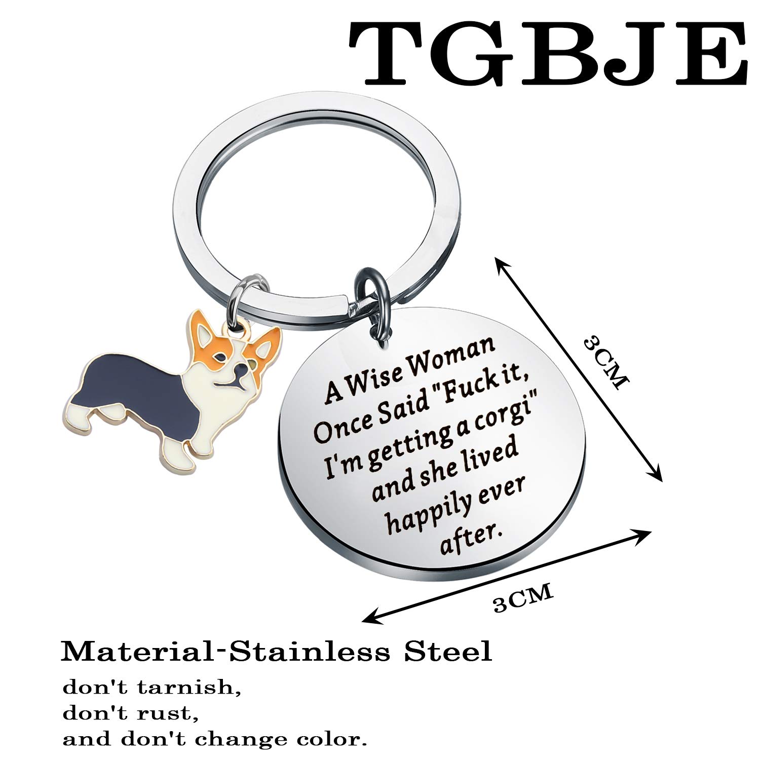 Cute Corgi Keychain Gift for Women - Perfect for Dog Lovers, Corgi Moms & Fun Sayings Like 'Fuck It I'm Getting a Corgi' - Great for Keychains, Bags & Everyday Carry