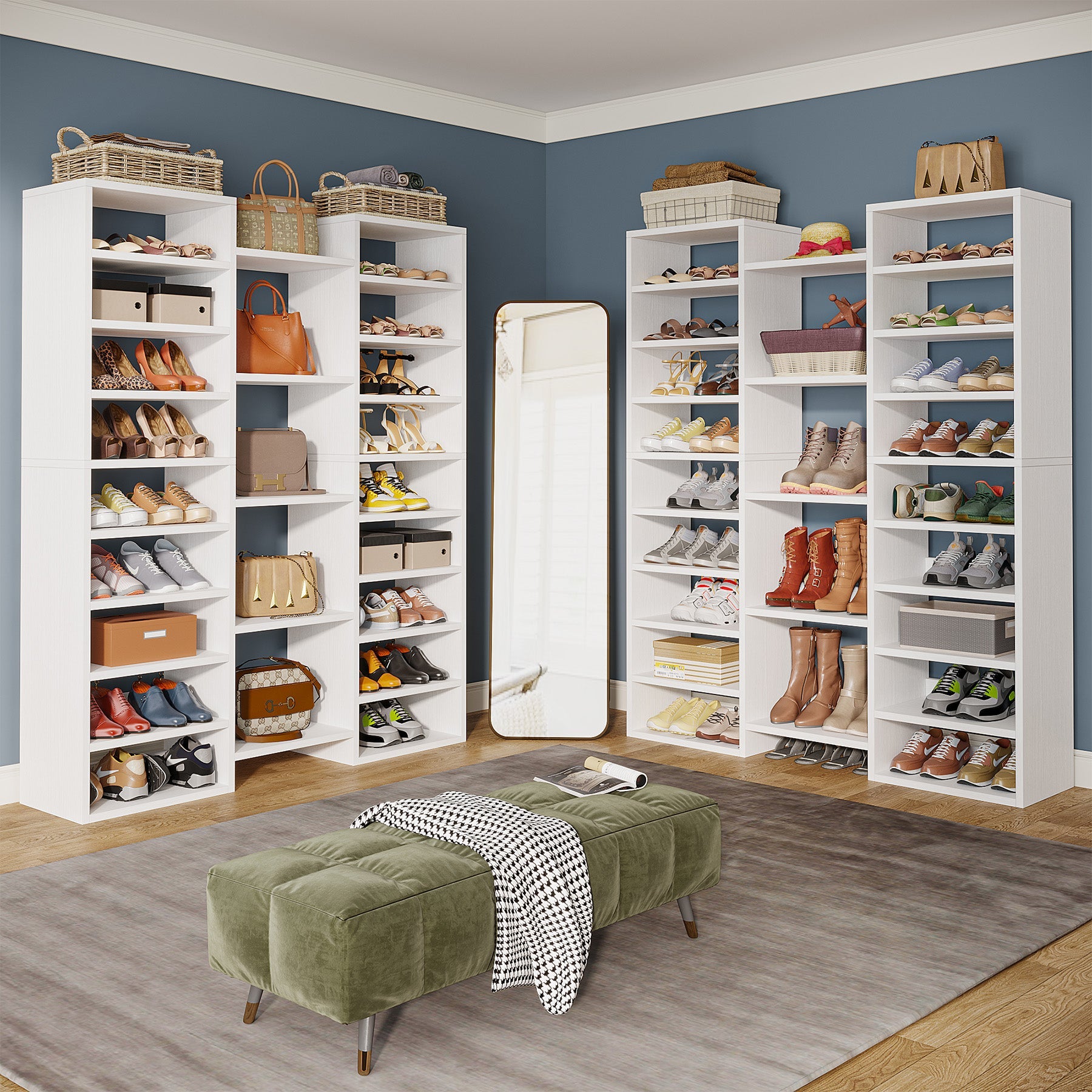 Wooden Shoe Rack - Freestanding Shoe Organizer with 23 Storage Shelves for Entryway, Closet & Mudroom Organization | Space-Saving Shoe Storage Solution for Home & Office