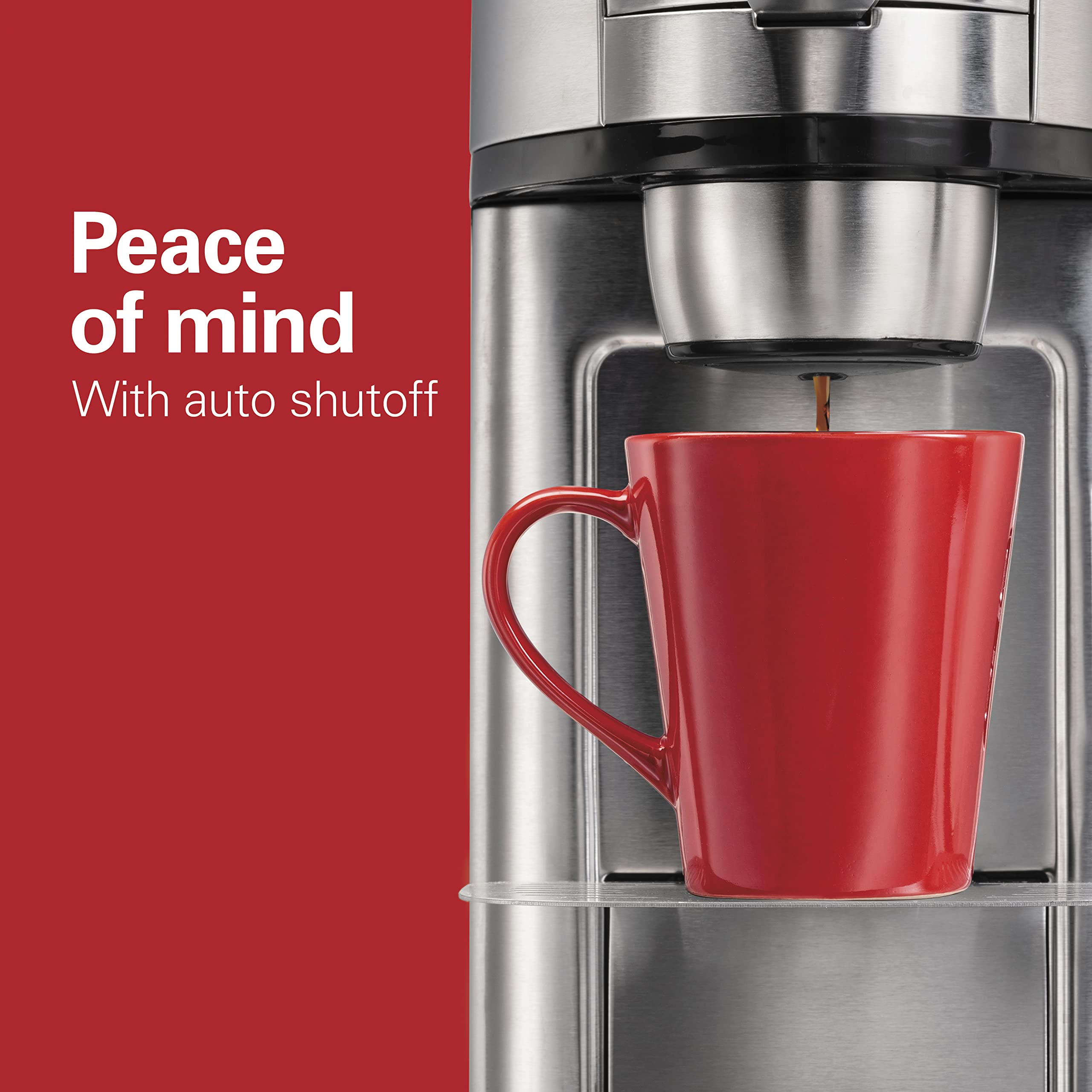 Hamilton Beach The Scoop Single Serve Coffee Maker - Fast Brewing for 8-14oz Cups, Stainless Steel Coffee Brewer - Perfect for Home, Office & Dorm Use