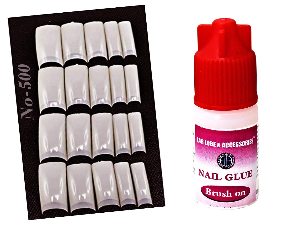 French Nails Ear Lobe Accessories 20pcs with Glue for Piercing