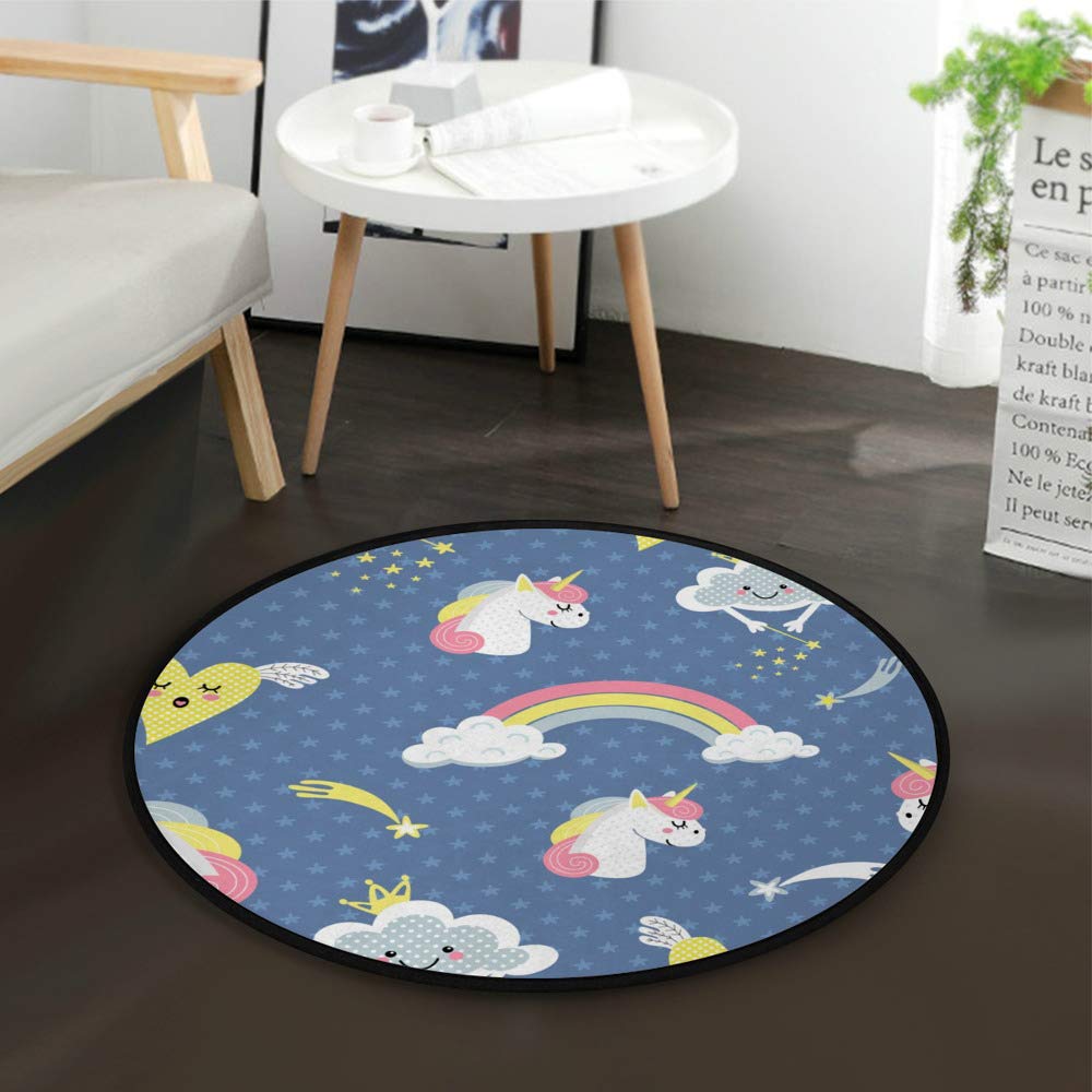 Non-Slip Unicorn & Cloud Welcome Doormat - 36.2 Inch Indoor/Outdoor Entrance Rug for Front Door - Perfect for Home, Porch, and Patio Decor