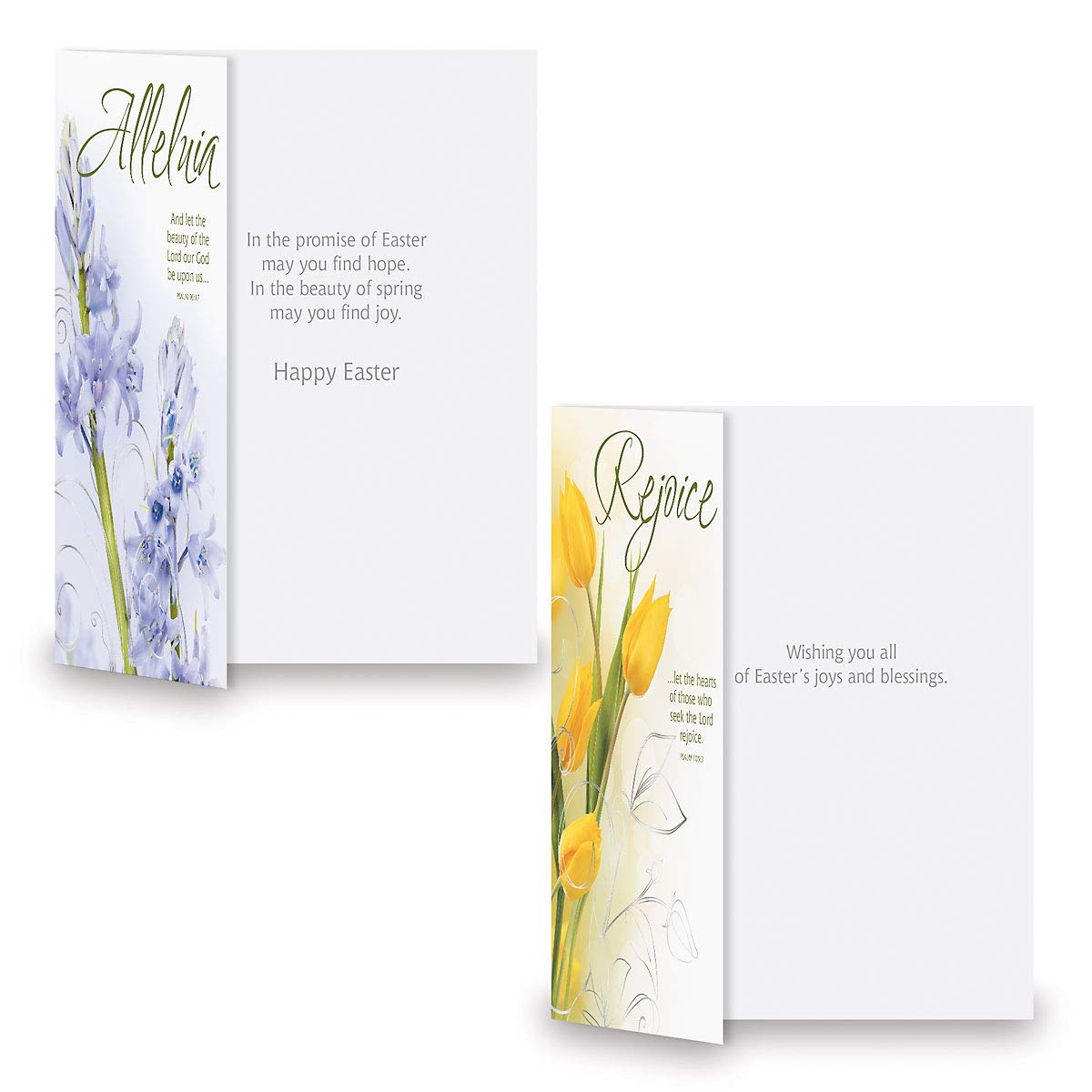 Deluxe Joy Religious Easter Greeting Card Set - 8 Cards for Kids & Adults with White Envelopes, 4 Beautiful Designs, 5
