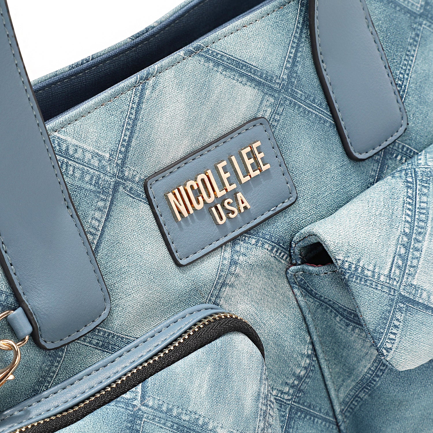 Blue Flower Satchel Bag for Women - Stylish Crossbody Purse with Adjustable Strap, Perfect for Work, Travel & Everyday Use
