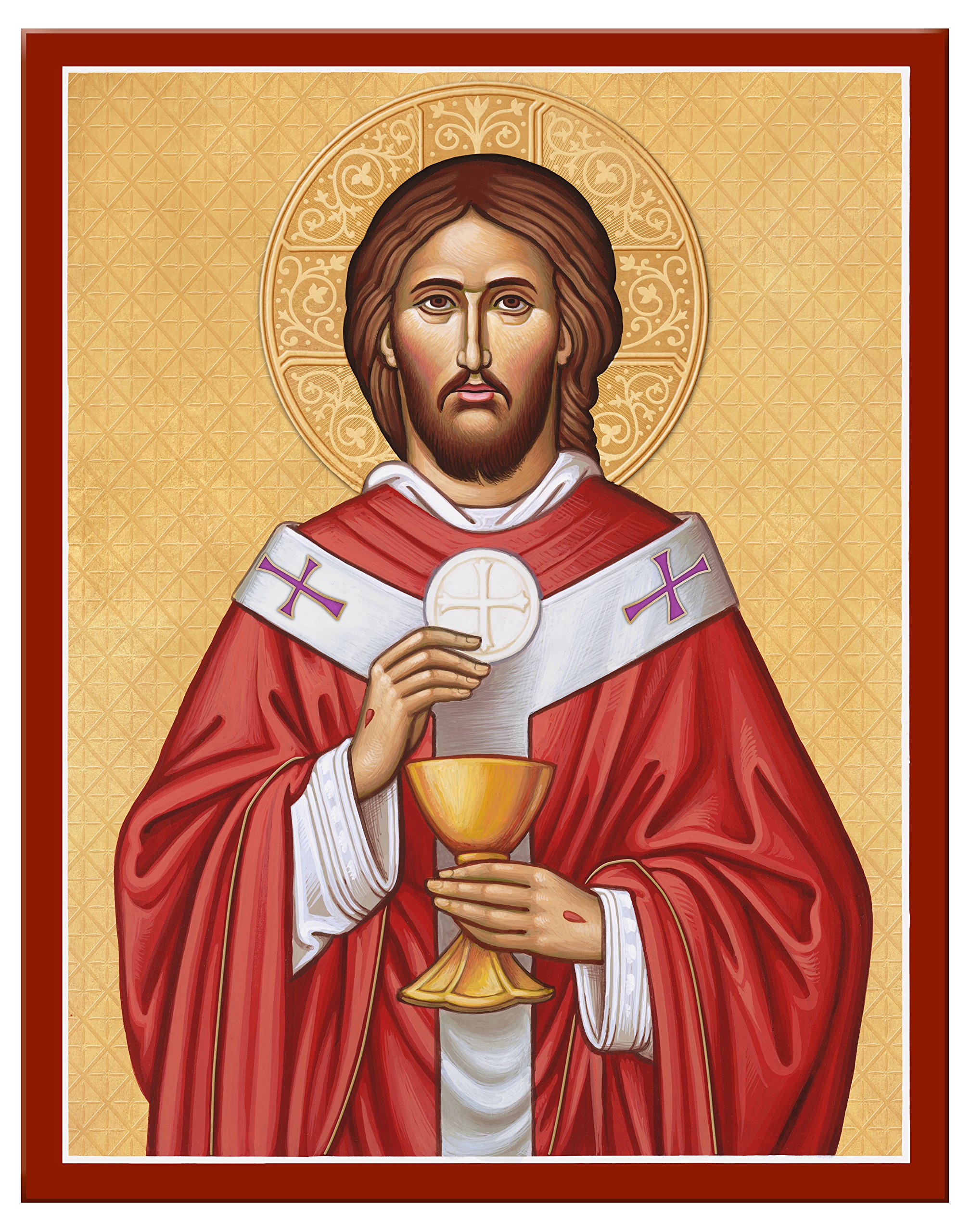 Jesus Christ The High Priest Mounted Plaque Icon - 18.75 x 24 Inch Religious Wall Art - Perfect for Home Altar, Church Decor & Christian Gift