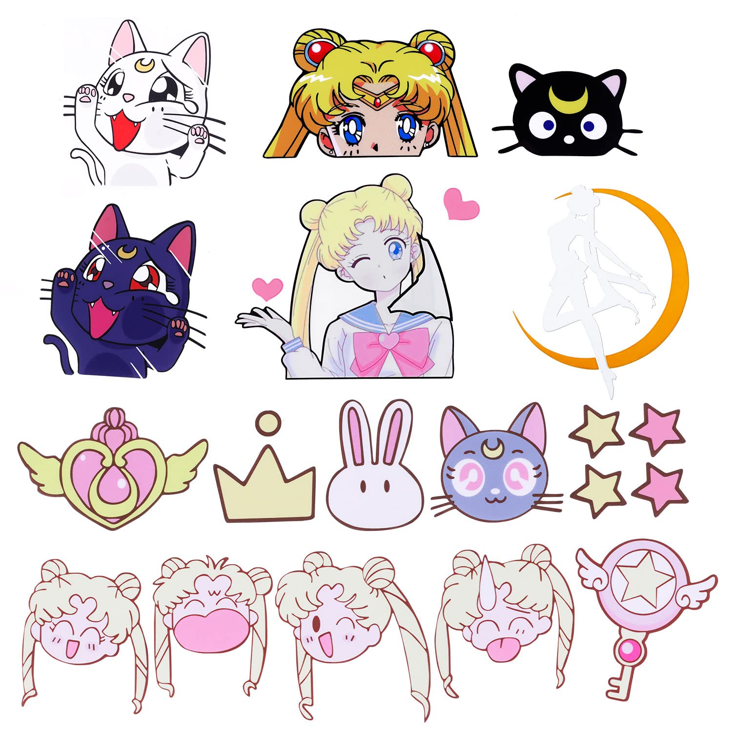 7 Pcs Anime Car Decals Stickers - Waterproof Vinyl Car Accessories for Windows, Bumpers & Laptops - Perfect for Anime Fans & Car Enthusiasts