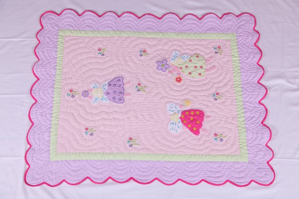 Bacati Fairy Land Crib Quilt - Soft Baby Nursery Blanket for Boys & Girls | Perfect for Cribs, Strollers & Photo Shoots
