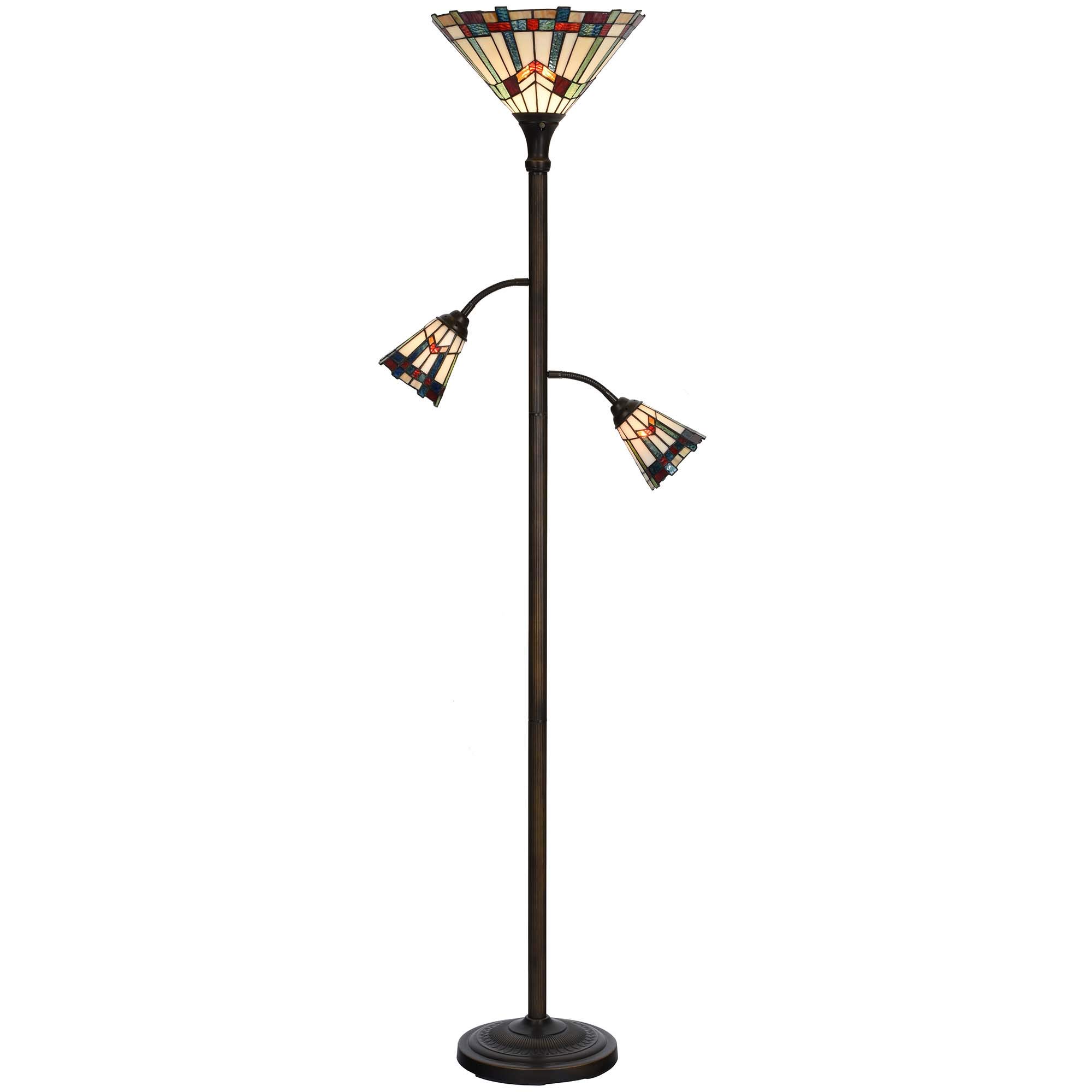 Bieye L10812 Tiffany Style Stained Glass Floor Lamp - 70