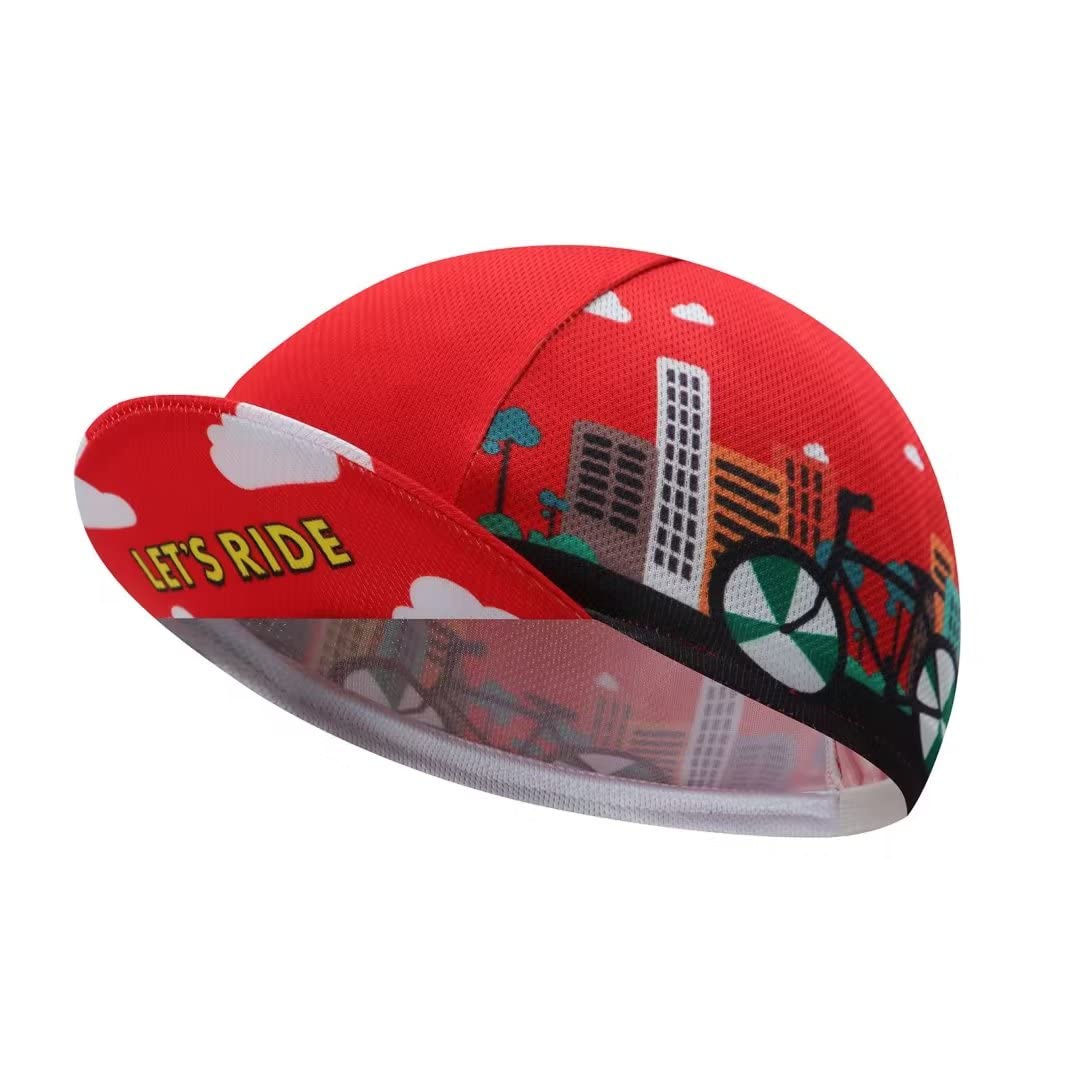 Funny Cycling Cap for Men & Women - Breathable Polyester Skull Bike Hat - Helmet Liner with Sweat Absorption - Perfect for Road Biking, Mountain Cycling & Commuting