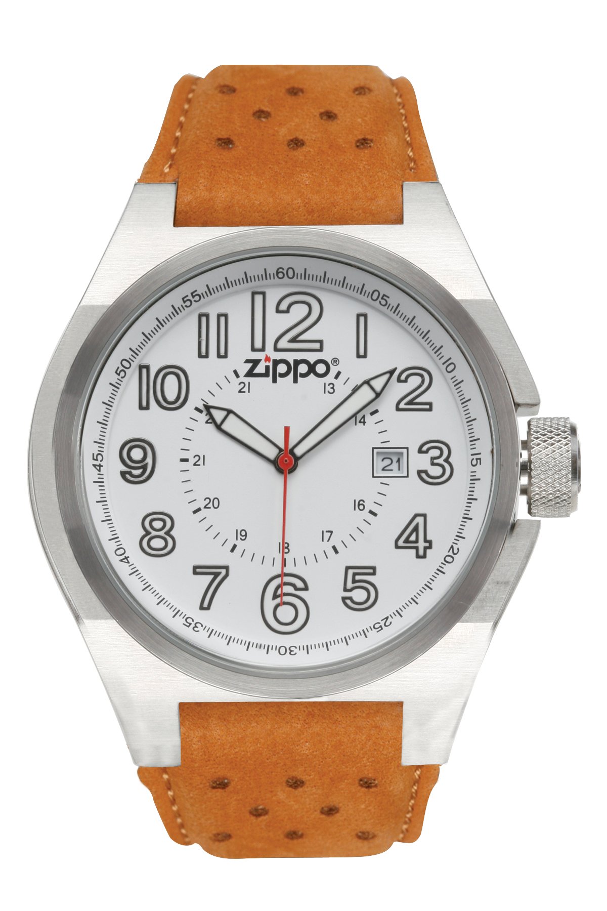Zippo Casual & Simple Watch - White Dial & Brown Leather Strap - Perfect for Everyday Wear, Office & Casual Outfits