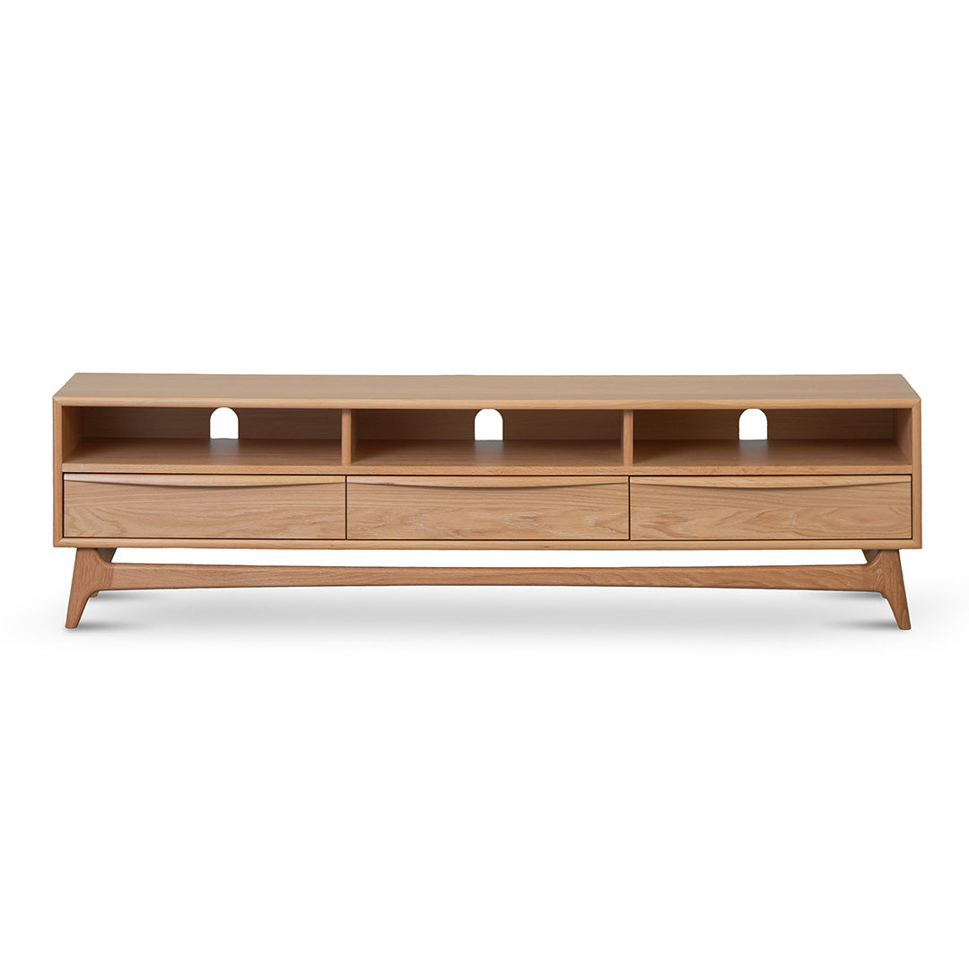 1.8m TV Stand Entertainment Unit in Natural Oak - Modern TV Cabinet for Living Room, Bedroom & Home Theater