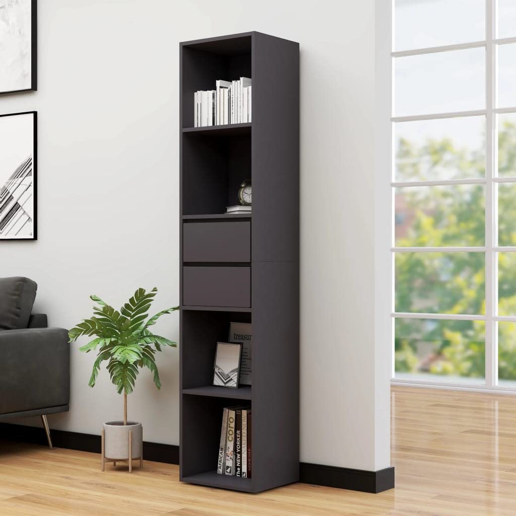 Modern Gray Bookcase Standing Shelf - 14.2