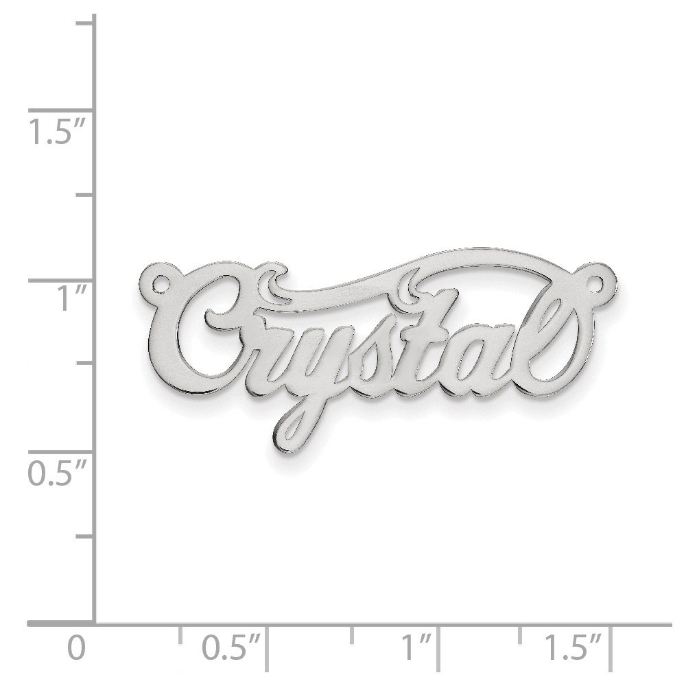 14k Solid White Gold Name Plate Pendant Charm - 0.013 Gauge Thin Personalized Jewelry for Necklace, Bracelet & Gift Giving