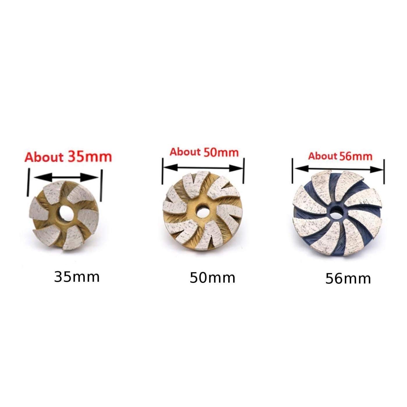 Premium Diamond Grinding Wheel Cup Disc - 35/50/56mm for Concrete, Granite, Marble & Tile Cutting - Heavy Duty Grinder Tool (50mm) - Perfect for Countertop Resurfacing, Stone Polishing & DIY Home Renovation Projects